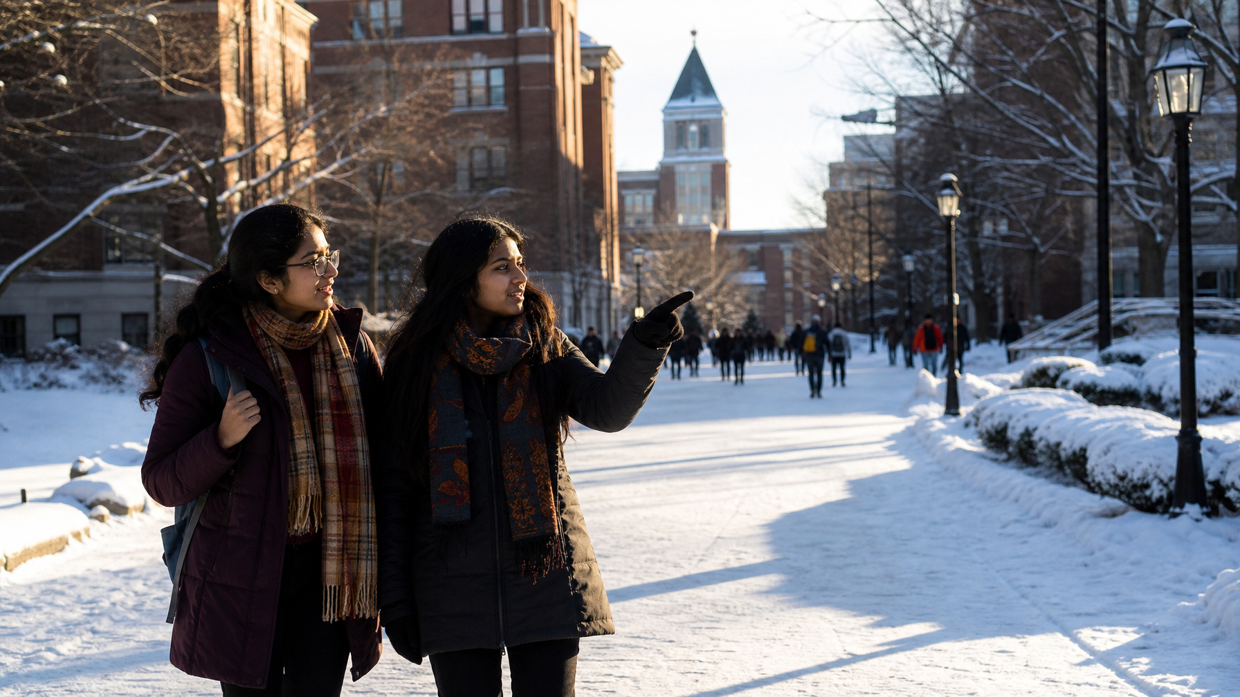 एक College Town में आप Weather, Seasons, और Plans के बारे में कैसे बात करते हैं?