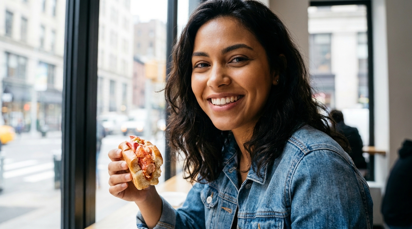 Guia Gastronômico de Boston × Fala Descritiva: Lobster Rolls, Clam Chowder e Cannoli como Material Real