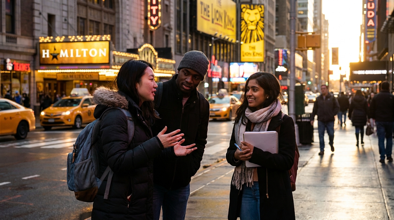 Broadway เป็นการฝึกฟัง TOEFL: วิธีใช้ละครเวทีในนิวยอร์กเพื่อฝึกภาษาอังกฤษ