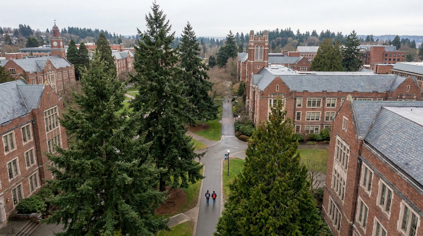 Cascadia Universities Extension: UBC, Portland, Western Washington, और Cross-Border Pacific Northwest College नक्शा
