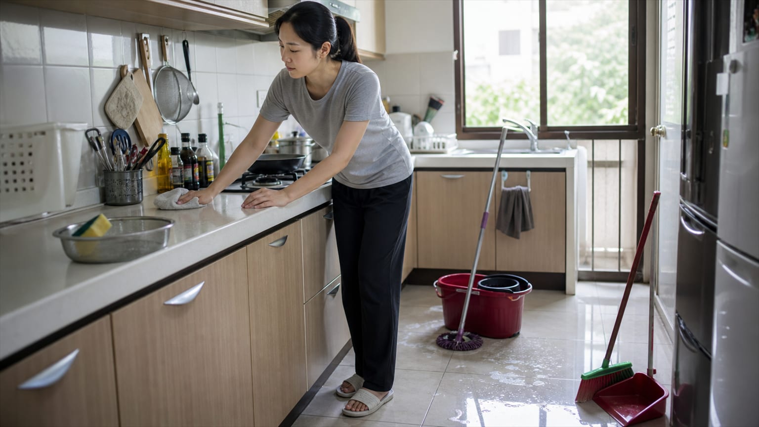 把怎麼清講清楚：wipe、scrub、sweep、mop 與 rinse
