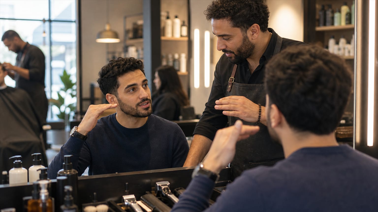 إنجليزية صالون الشعر ومحل الحلاقة في الولايات المتحدة: الحصول على القَصّة التي تريدها