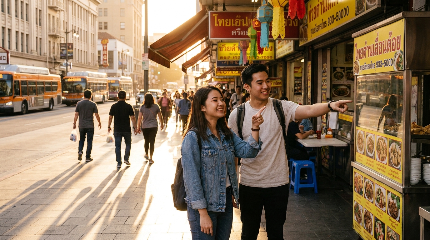 แผนที่อาหารชาติพันธุ์ LA: Koreatown, Thai Town, Little Ethiopia, Persian Westwood, Armenian Glendale, Chinese San Gabriel Valley