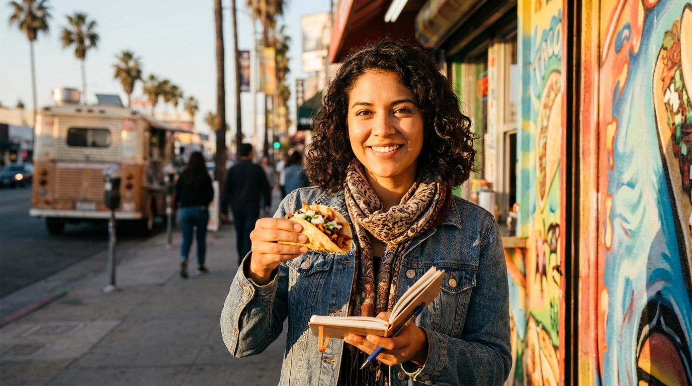 Guía completa del taco en LA: al pastor, carnitas, asada × material para habla descriptiva