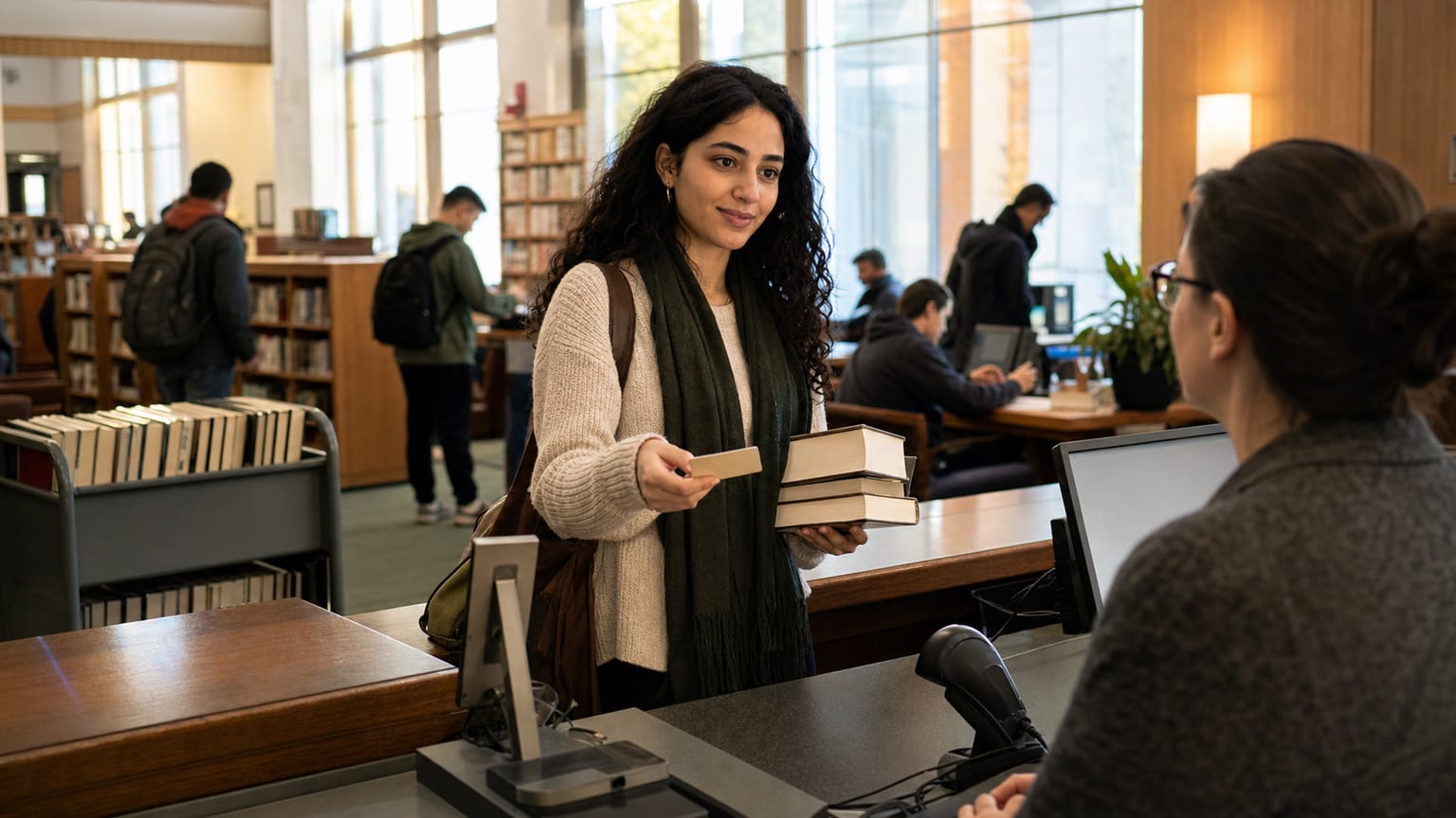 إنجليزية المكتبة في الولايات المتحدة: البطاقات والاستعارة ومكتب المراجع