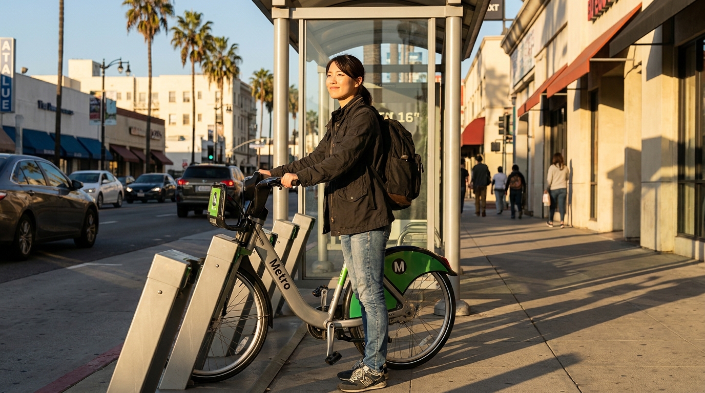 車なしでLos Angelesを生き抜く：公共交通、自転車文化、キャンパス近辺の住まい