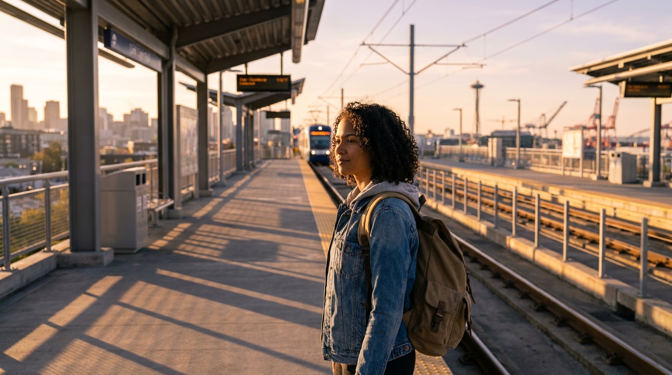 Morar em Seattle Sem Carro: Link Light Rail, U-Pass da UW, Ônibus, Ferries e Infraestrutura Cicloviária