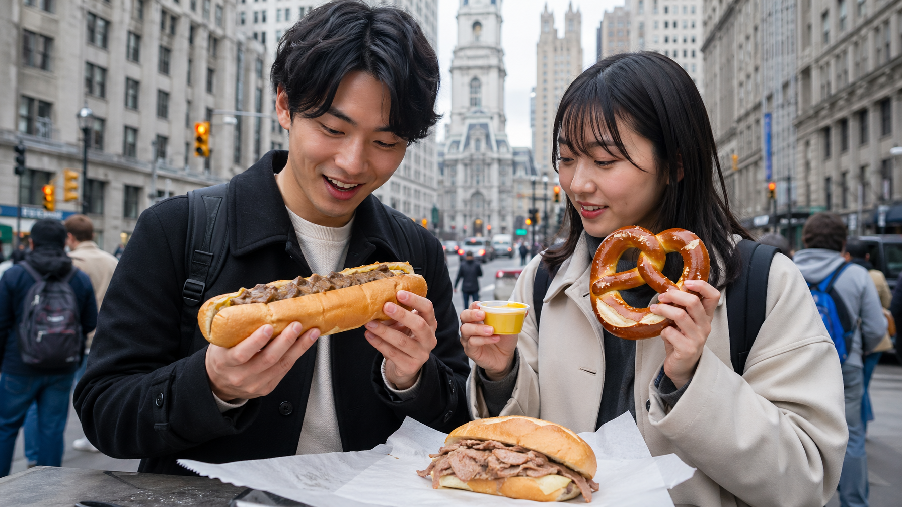 Philly Cheesesteak、ローストポークサンドイッチ、ソフトプレッツェル:留学生のためのフィラデルフィアを定義する3つの食べ物