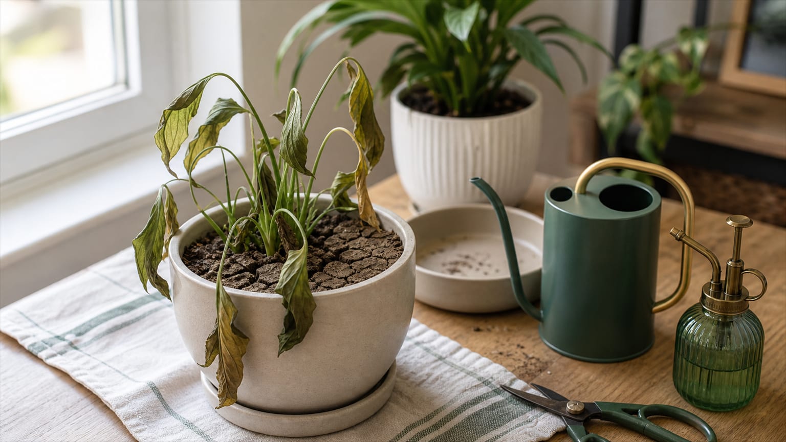 So beschreiben Sie eine kranke Pflanze: Wilting, Overwatering, Pests, Mold und Dry Soil
