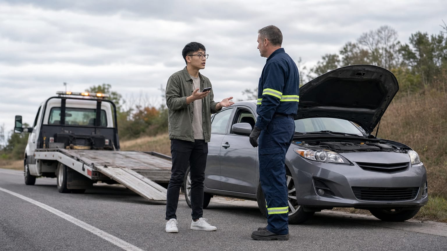 美國道路救援(Roadside Assistance)英文實用指南