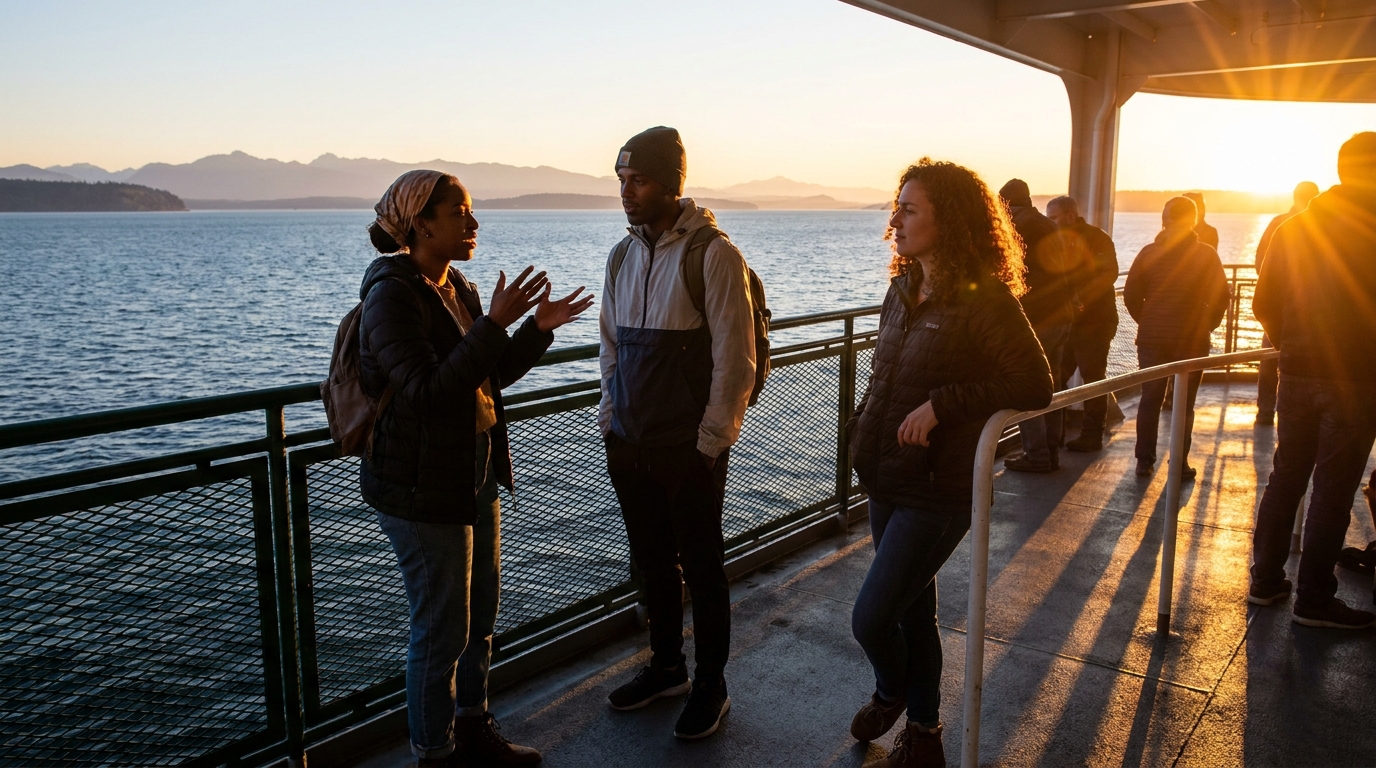 San Juan Islands, Puget Sound Ferries, and Orca Watching: Speaking Practice Around a Working Maritime System