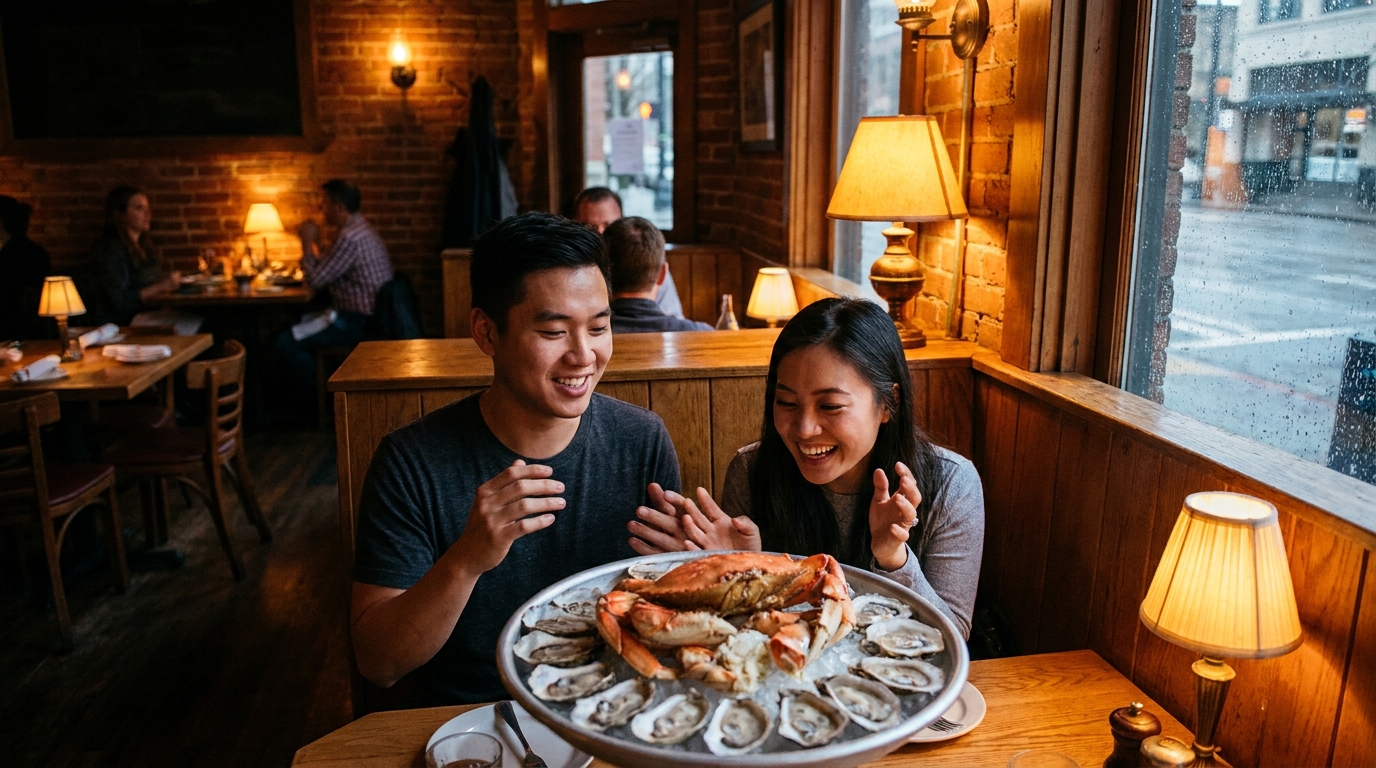 Hướng dẫn hải sản Seattle: Cá hồi, cua Dungeness, hàu, geoduck và luyện nói mô tả qua ẩm thực