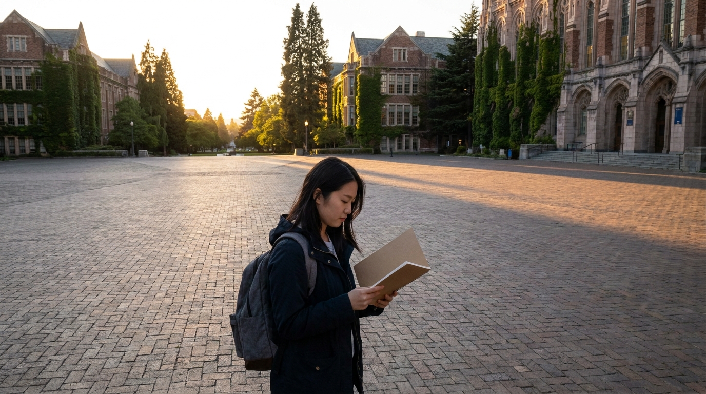 Seattle 대학 지도: UW, Seattle U, Cornish, Bellevue College, 그리고 태평양 북서부 클러스터