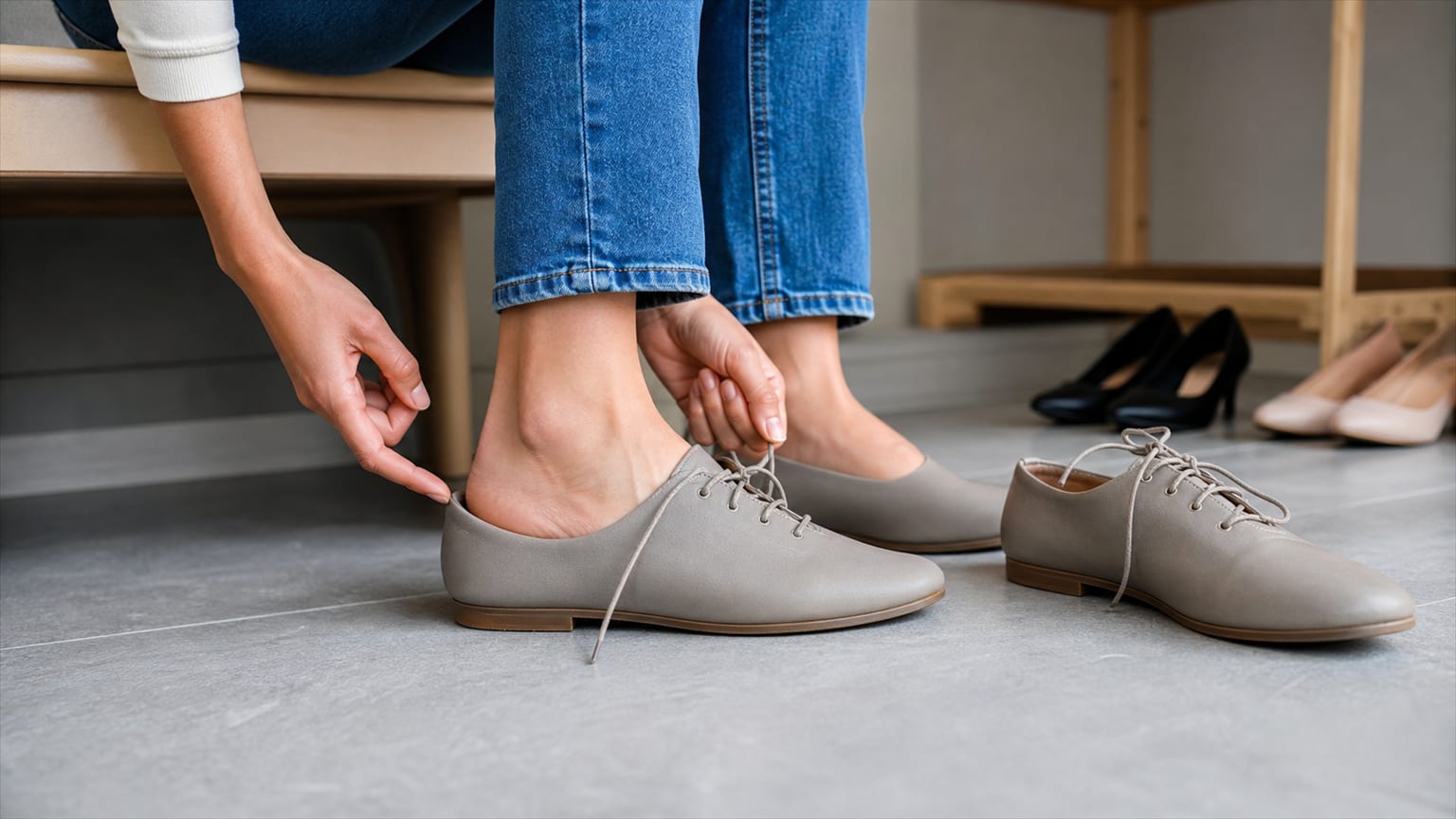 Schuhpassform und Probleme mit Schuhwerk auf Englisch erklären