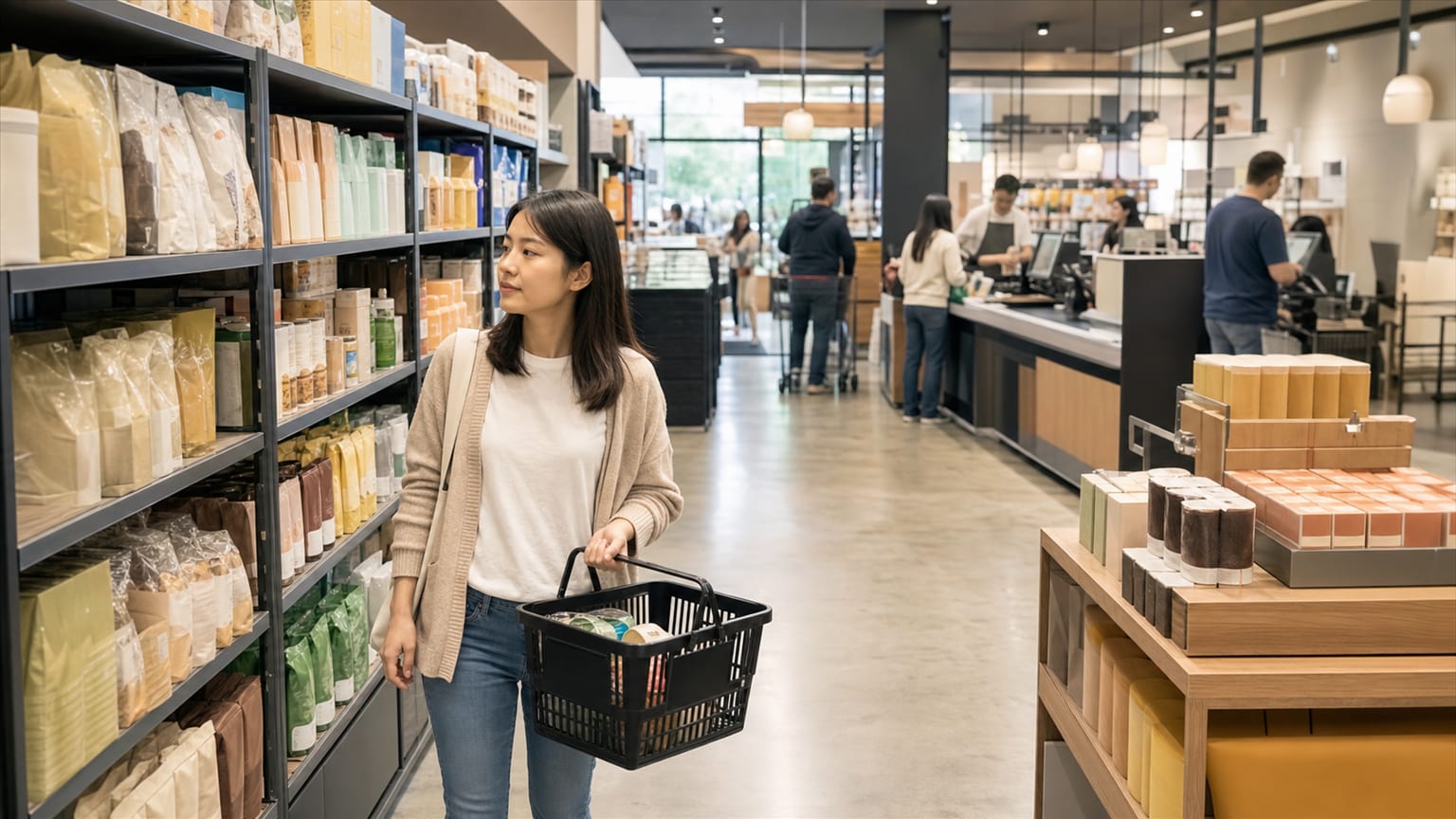 更快找到商品：賣場配置用語，走道、貨架與結帳區