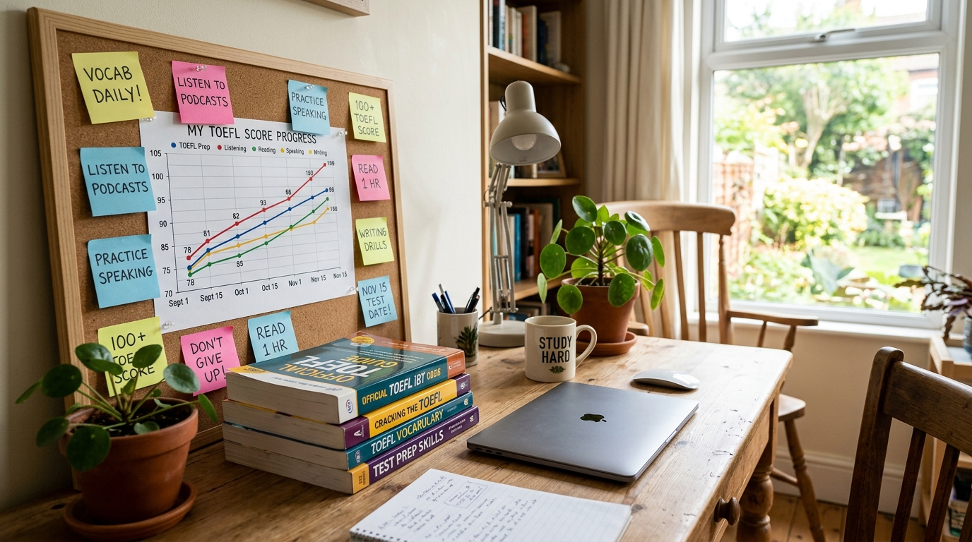 TOEFL 80 से 100 तक कैसे पहुँचें — एक व्यावहारिक सुधार योजना
