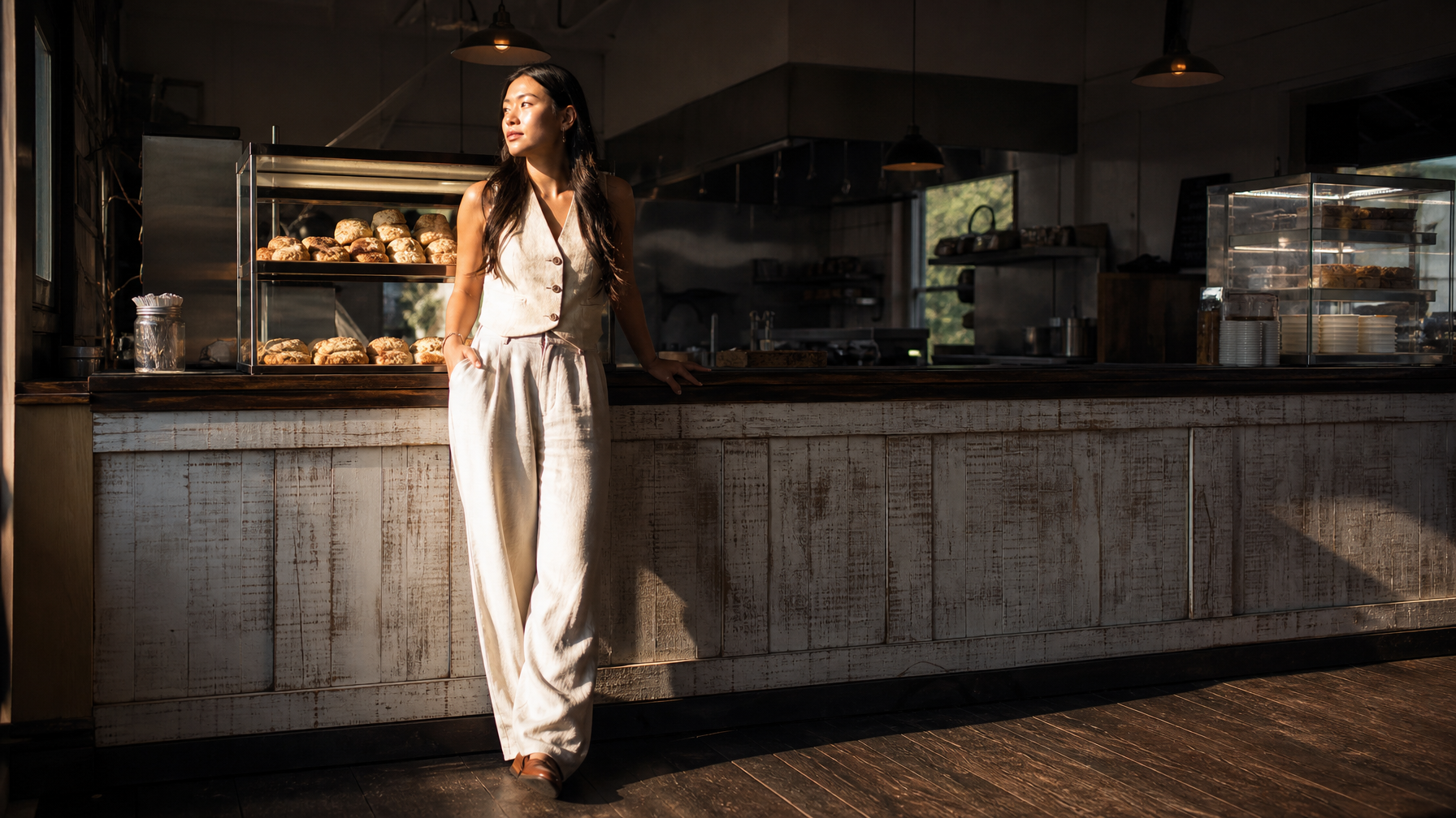 ที่เคาน์เตอร์ Sunrise Biscuit Kitchen คุณจะพูดอะไร? ภาษาอังกฤษร้านบิสกิตของ Triangle