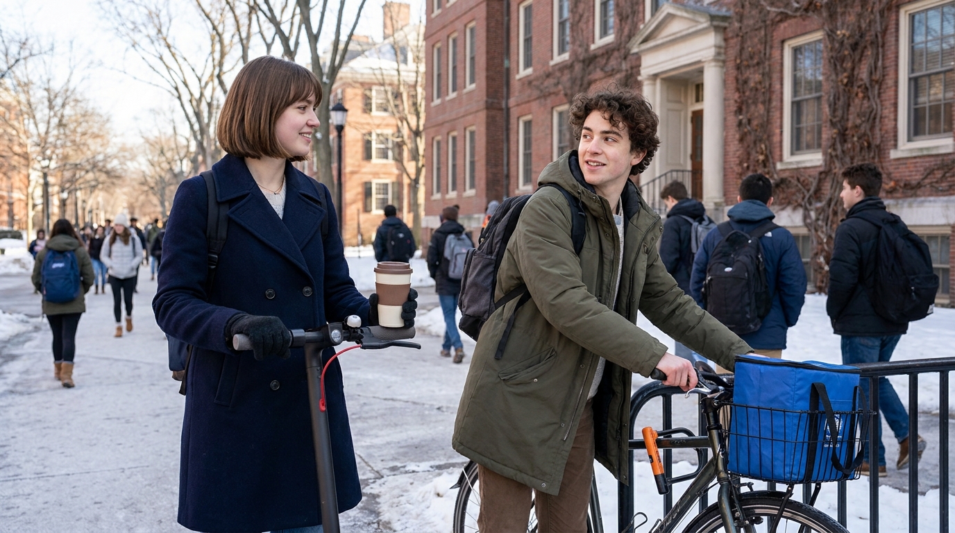 Se déplacer sans voiture — vélos, trottinettes et alternatives dans les villes universitaires américaines