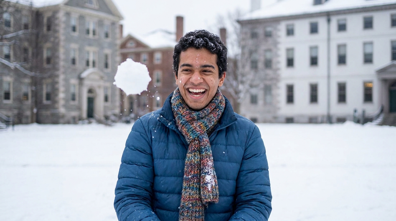 Essenciais para dia de neve — O que estudantes internacionais precisam quando o campus fecha
