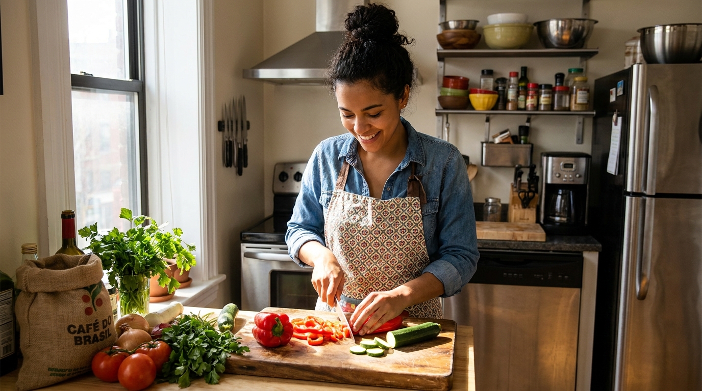 Cozinhar no seu apartamento nos EUA — Meal prep, básicos da cozinha e receitas para a saudade