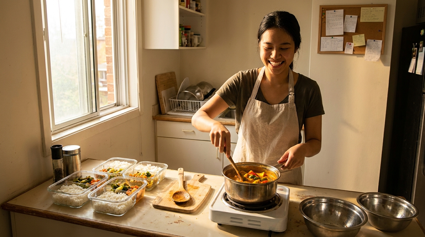 ทำอาหารในอพาร์ทเมนต์อเมริกา — Meal Prep พื้นฐานห้องครัว และสูตรอาหารแก้คิดถึงบ้าน