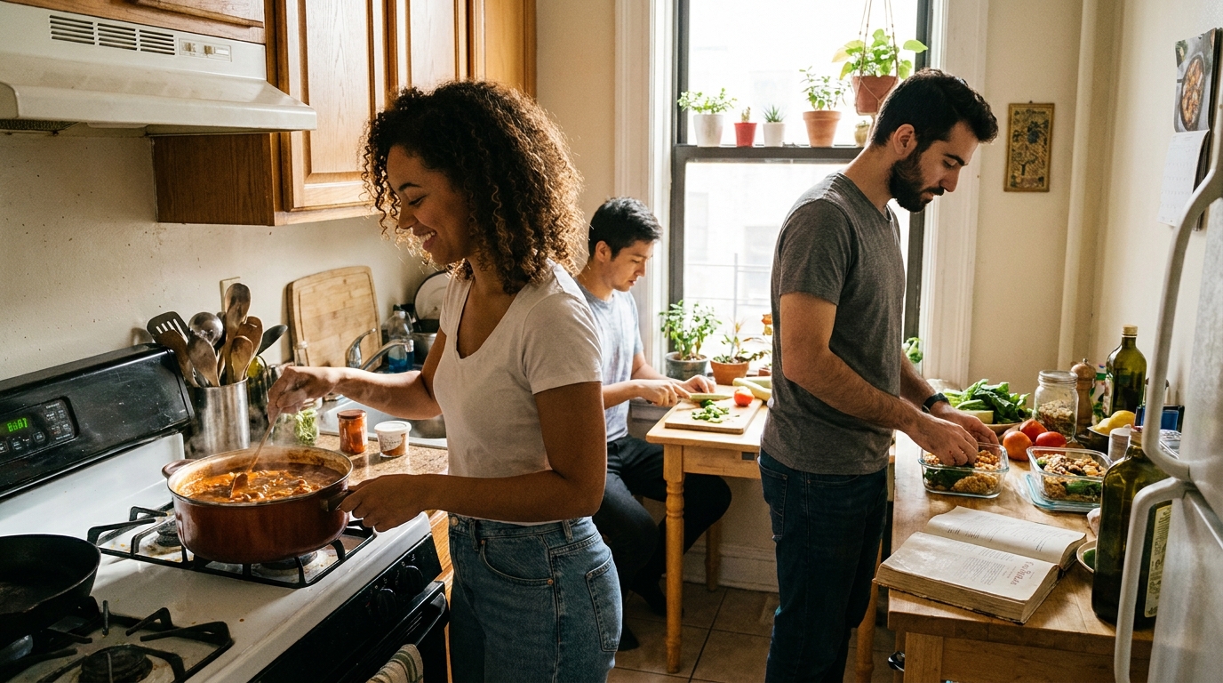 Cooking in Your US Apartment — Meal Prep, Kitchen Basics & Recipes for Homesick Students