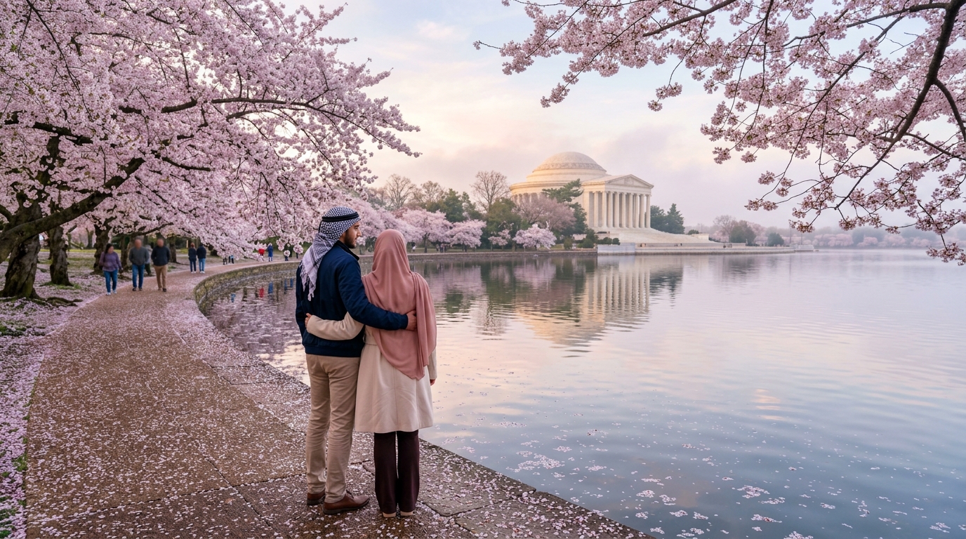 هل موسم Cherry Blossom وقت جيد لزيارة Washington, D.C. لجولة حرم؟