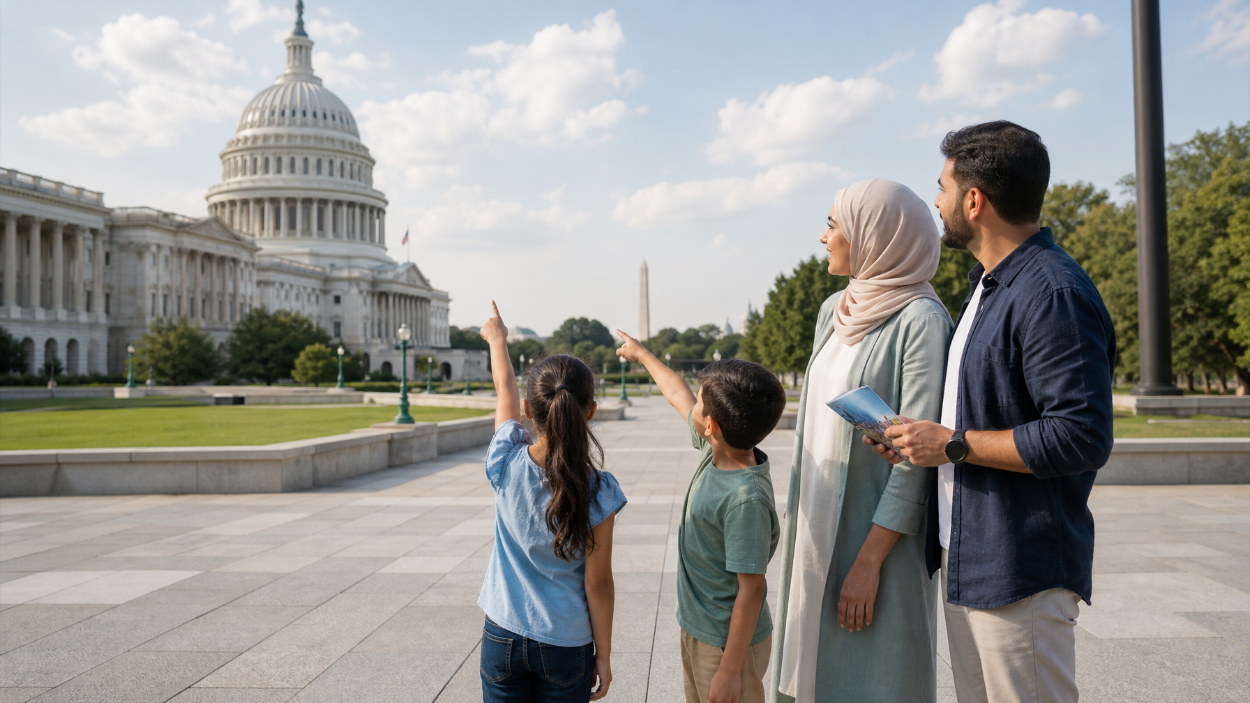 كيف تزور العائلات Capitol وWhite House وLibrary of Congress والمواقع المدنية الأخرى؟