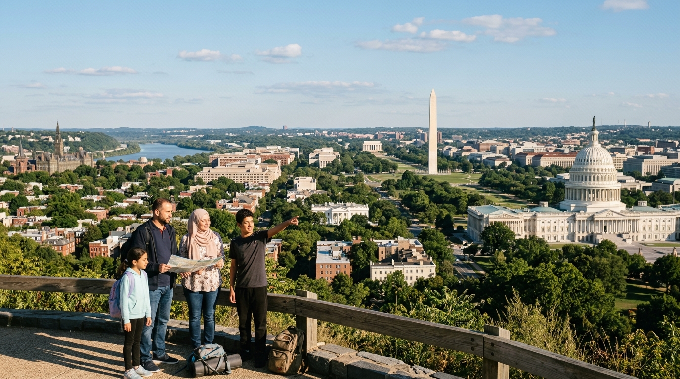 أين تقع Georgetown وGW وAmerican وHoward ومجموعة جامعات D.C.؟